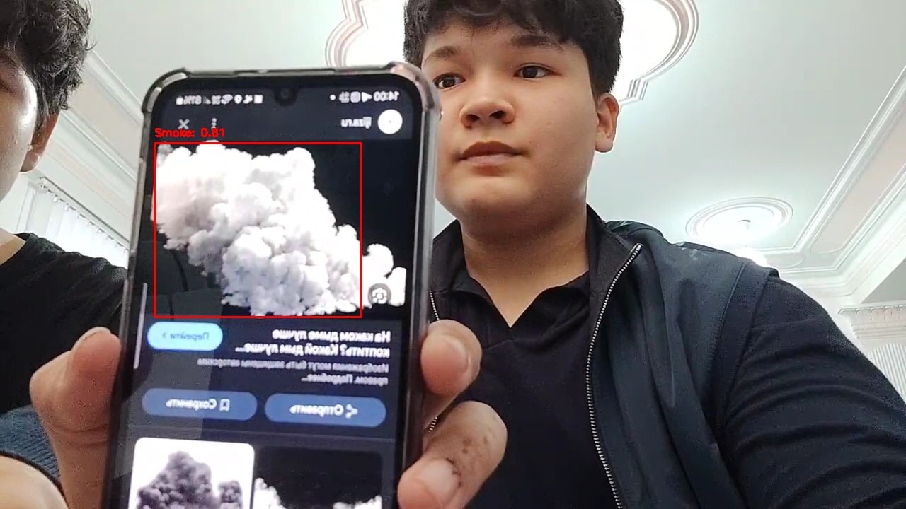 Smoke detection example shown on a phone